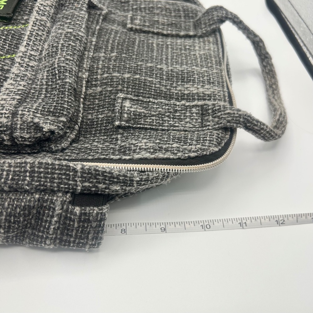 Dime Bags Hemp Woven Mini Backpack Gray Black Textured Small Rucksack - Picture 10 of 10